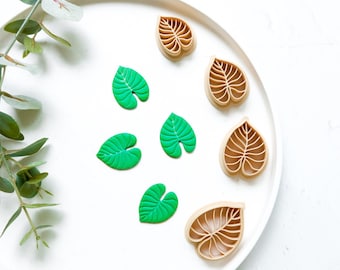 Philodendron Leaf Clay polymer clay cutter, Leaf Embossed cutter, Leaf earrings, Scallop leaf clay cutter, Botanical leaf Earring cutter