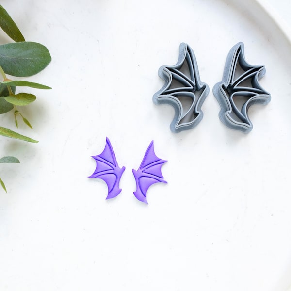 Wings Polymer clay cutter set ( 2pc), Embossed Wings Cutter, Wings earrings, Half Wing cutter, Wings Earring cutter
