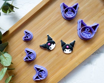 Kuromi Polymer Clay Cutter, Witch Polymer clay cutter, Cat earrings, Earring clay cutter, Sanrio Character Clay cutter