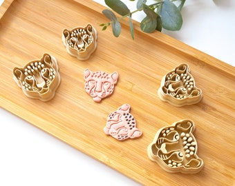 Cheetah Polymer Clay Cutter, Safari Polymer Clay Cutter, Polymer clay earring cutter, Africa Clay Cutter, Zebra stamp, Cookie cutter