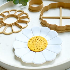 Daisy Flower Trinket Dish Clay Cutter Summer Floral Design Texture Tool Polymer Crafting Jewelry Making Embossing