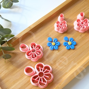 Forget Me Not Flower Clay Cutter Set: Polymer Earrings Tool (2pc) - Floral Petal Cutters for Jewelry Making