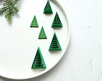 Christmas Tree clay cutter (B), Christmas Tree Embossed cutter, Christmas earrings, Scallop Christmas tree clay cutter