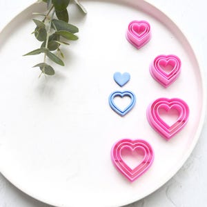 Valentinstag Herz Ausstechform, Herz mit Linien Polymer Clay Cutter, Keksausstecher, Herz Haarspangen Ausstecher, Ohrringherstellungswerkzeug, Tonwerkzeug