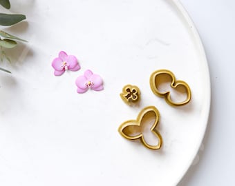 Orchid Flower Clay Cutter Set (3pc): Polymer Earring Tools for DIY Jewelry Making & Crafts
