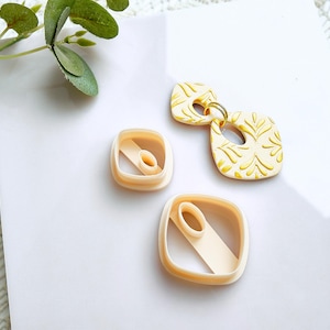 Geometric Polymer Clay Cutter Set – No drill - Modern Earring Shape – 3D Printed Drill Cutter for DIY Earrings, Jewelry Making Tools