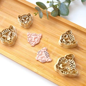 Cheetah Face Polymeerklei Cutter Safari Animal Stamp Texture Tool voor sieraden maken