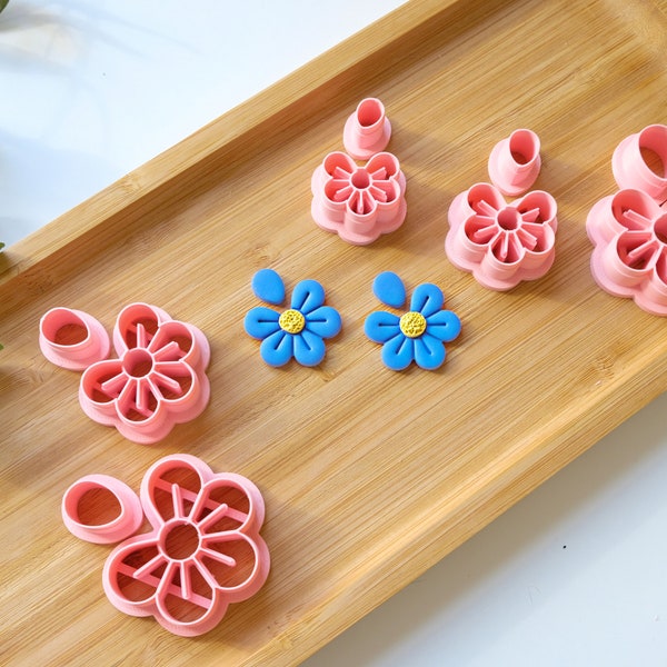 Forget Me Not Flower polymer clay cutter set ( 2pc), Flower Clay cutter set, Flower earrings, Daisy earrings, Flower clay cutterset