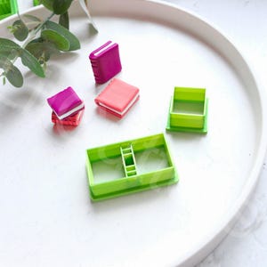 Book Polymer clay Cutter set (include both parts), Polymer Clay  earring cutter, Back to school clay cutter, Polymer clay tool