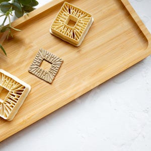 Rattan Square Polymer Clay Cutter, Rattan Geometric Clay earring Cutter, Geometric cutter, Square clay cutter, Earring making tool