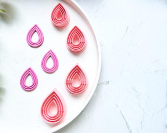 Drop Clay Cutter Set: Scalloped Line Design, Boho Earring Making