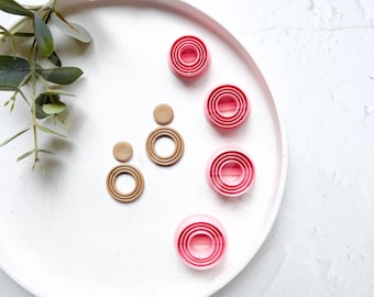 Circle Polymer Clay Cutters – Geometric Earring Making Tools, Round Clay Cutter Set in 4 Sizes, Minimalist Jewelry Shape Molds