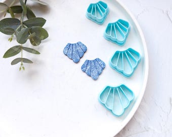 Scallop Polymer Clay Cutter: Embossed Leaf Earring DIY (30-45mm)