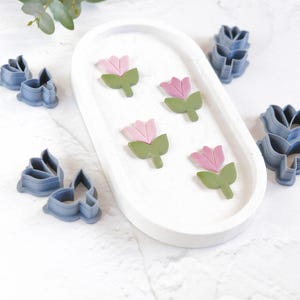 Tulpen Blumen Ausstechformen Set: Ausstechformen aus Polymer Clay