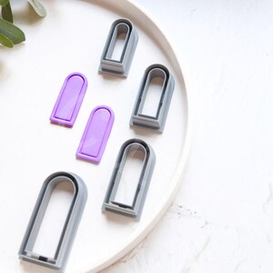 Long Arch With Line polymer clay cutter, Window Polymer Clay cutter, Tall Arch earrings, Embossed clay cutter, Scalloped arch cutter