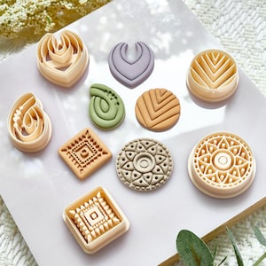 Boho clay cutter set, Summer Shape Polymer Clay Cutters, Erring Making tool, Geometric Clay Cutters, Polymer clay cutter set