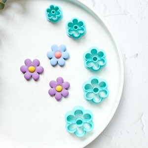 Daisy Polymer Clay Cutters: Flower Earring Making, 5 Sizes