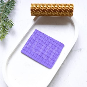 Houndstooth Fabric Pattern Clay Roller: Polymer Clay Texture
