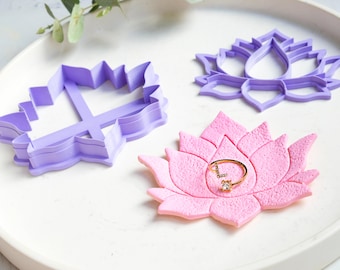 Lotus Flower Trinket Dish Polymer Clay Cutter, Flower Dish Clay cutter, Trinket Dish Cutter, Trinket Dish Summer Flower Clay Cutter