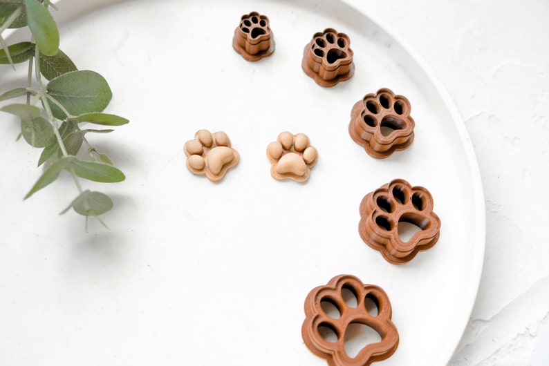 Dog Paw Polymer Clay Cutter, Paw Clay Earrings, Dog cookie cutter, Dog clay cutter, Hair clip cutter, Earring cutter, Mini cookie cutter image 5