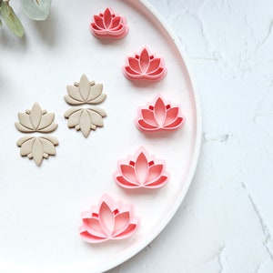 Lotus clay cutter, Lotus shape clay cutter, Earring clay cutter, Flower earrings, Embossed cutter, Earring making tool