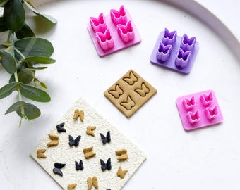 Mini Butterfly Polymer Clay Cutter Set - Embossed Micro Earring Making Tools for Crafters