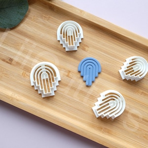 Arch Polymer Clay Cutter: Lined Clay Earring Mold