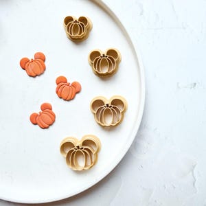 Halloween pumpkin clay cutter, Pumpkin mickey earring cutter, Halloween cutter, Mickey Clay Cutter, Disney earrings, Polymer clay cutter set