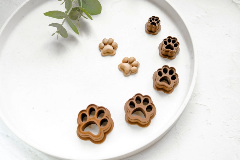 Dog Paw Polymer Clay Cutter, Paw Clay Earrings, Dog cookie cutter, Dog clay cutter, Hair clip cutter, Earring cutter, Mini cookie cutter Full set