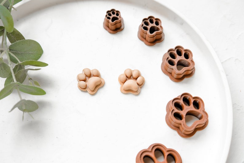 Dog Paw Polymer Clay Cutter, Paw Clay Earrings, Dog cookie cutter, Dog clay cutter, Hair clip cutter, Earring cutter, Mini cookie cutter image 6