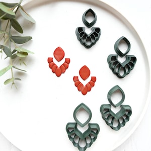 Leaf & Flower Polymer Clay Cutters: Earring DIY Set