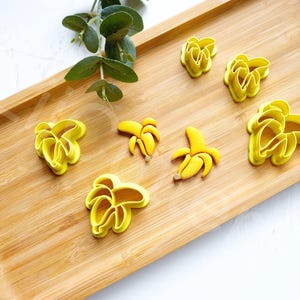 Banana Clay Cutter Set: Polymer Clay Earring Cutters, Summer Fruit Theme