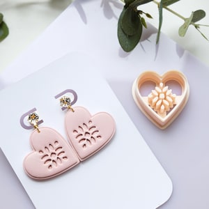 Textured Heart Clay Cutter Set: Polymer Clay Earring Tool