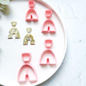 Arch Polymer Clay Earring Cutters: Boho Rainbow Shape, 4 Sizes