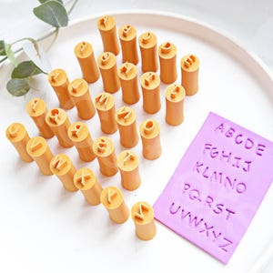 Juego de cortadores de arcilla polimérica con letras del alfabeto, juego de cortadores de arcilla, cortador pequeño, herramientas para hacer aretes, juego de cortadores de arcilla, cortadores de aretes micro