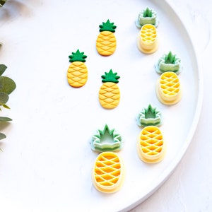 Pineapple polymer clay cutter, Pineapple embossed cutter, Pineapple earrings, Fruit earring, Clay cutter set, Scallop clay cutter set