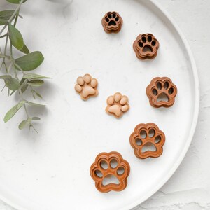 Dog Paw Polymer Clay Cutter, Paw Clay Earrings, Dog cookie cutter, Dog clay cutter, Hair clip cutter, Earring cutter, Mini cookie cutter image 9