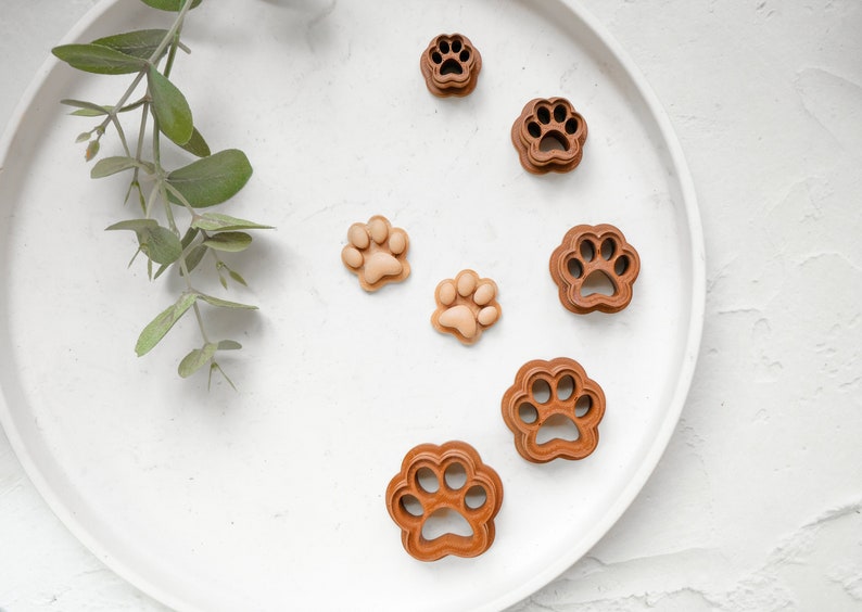 Dog Paw Polymer Clay Cutter, Paw Clay Earrings, Dog cookie cutter, Dog clay cutter, Hair clip cutter, Earring cutter, Mini cookie cutter image 9