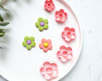 Daisy polymer clay cutter, Flower Embossed cutter, Flower earrings, Scallop clay cutter, Face Earring cutter, Summer earring cutters