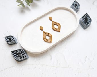 Scallop Drop Polymer Clay Cutter: Moroccan Boho Earring Design