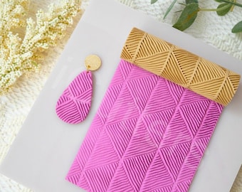 Abstract Geometry Polymer Clay Texture Roller: Herringbone Pattern