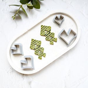 Chevron geometrisk polymerlera utskärare för DIY örhängestillverkning