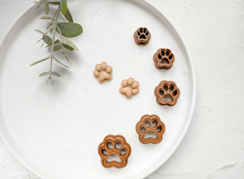 Dog Paw Polymer Clay Cutter, Paw Clay Earrings, Dog cookie cutter, Dog clay cutter, Hair clip cutter, Earring cutter, Mini cookie cutter image 7