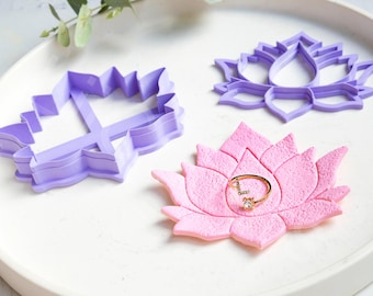 Lotus Flower Trinket Dish Polymer Clay Cutter - Summer Jewelry Making Tool for DIY Crafting Projects