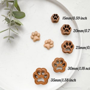 Dog Paw Polymer Clay Cutter, Paw Clay Earrings, Dog cookie cutter, Dog clay cutter, Hair clip cutter, Earring cutter, Mini cookie cutter image 2