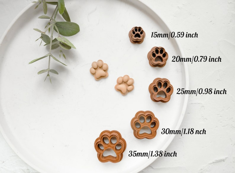 Dog Paw Polymer Clay Cutter, Paw Clay Earrings, Dog cookie cutter, Dog clay cutter, Hair clip cutter, Earring cutter, Mini cookie cutter image 2