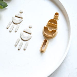 Circle combo clay cutter set (4pc), Circle earring cutter combo, Embossed circle cutter, Geometric shape, Scallop earring cutter