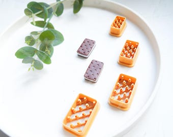 Eiscreme-Sandwich Ausstechform: Polymer Clay Ohrringe (2 Stück)