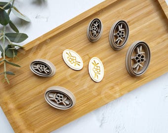 Embossed Flower Polymer Clay Cutter Set: Jewelry Tools (5 Sizes)