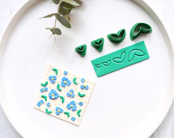 Flower & Leaf Polymer Clay Cutter Set | Mini Micro Clay Cutters for Earrings, Jewelry Craft Making